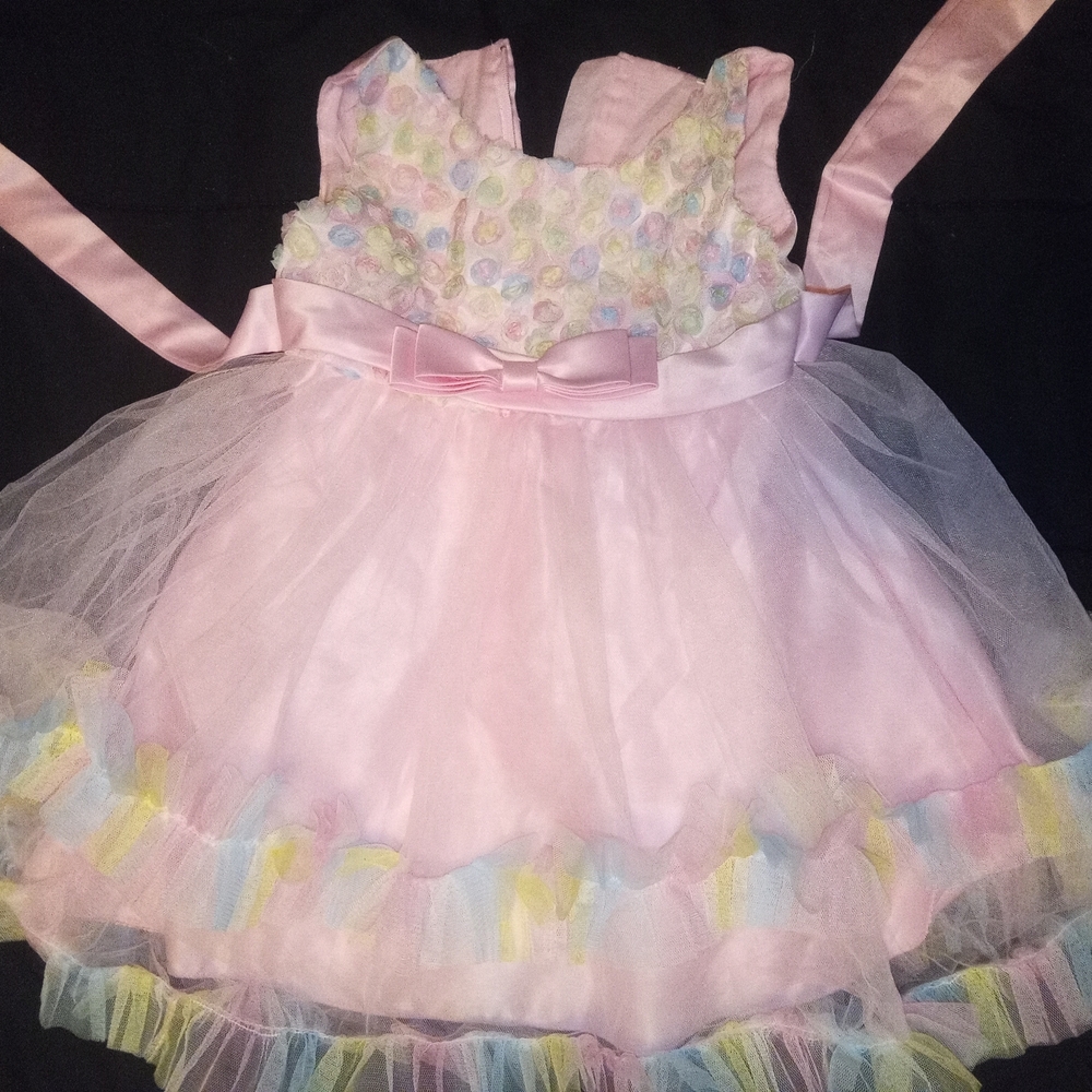 Pink Tulle Baby Dress with Bow